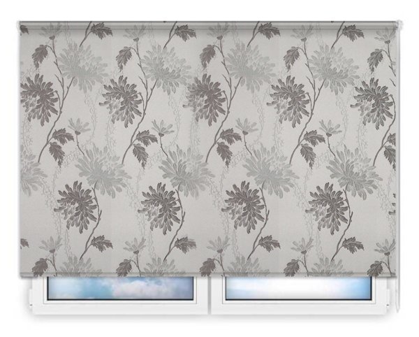 Стандартные рулонные шторы Сиена бело-серый цена. Купить в «Мастерская Жалюзи»